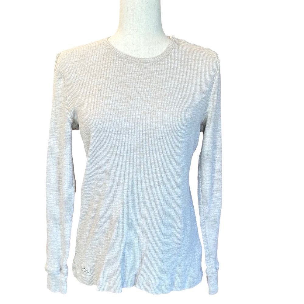 EUC Lauren Ralph Lauren Long Sleeve Ribbed Top - Tee Beige/Tan/Sand Size XL